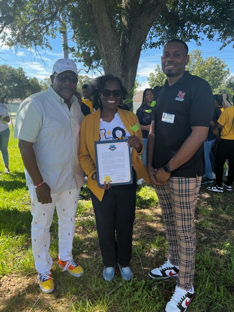 Lamar University’s Center for Resiliency at the Tekoa Academy Tree Wrapping Ceremony